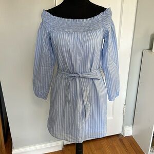 Darling blue and white striped lined dress.